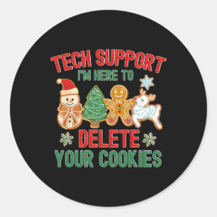 Adesivo Redondo Suporte Técnico De Natal Aqui Para Excluir Cookies