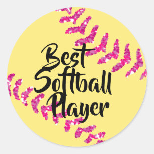 Adesivo Redondo Suportes de Softball com Lâmpadas Cinzentas Cintil