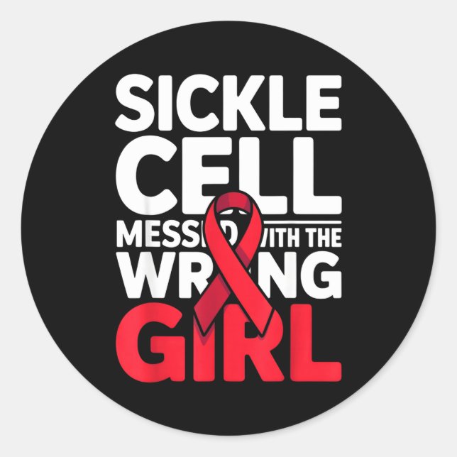 Adesivo Redondo Support Messed Wrong Sickle Warrior Cell (Frente)