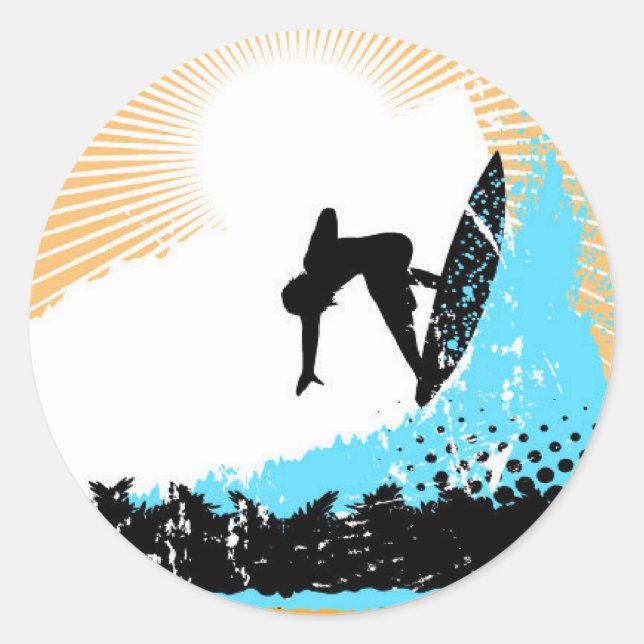 Adesivo Redondo Surf (Frente)