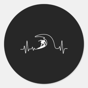Adesivo Redondo Surf Cool Para Homens Mulheres Surfista Prancha De