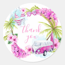 Adesivo Redondo Surf De Bebê, Obrigado, Sticker