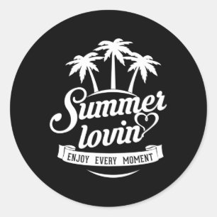 Adesivo Redondo Surf de férias no mar de praia Legal Dom Engraça