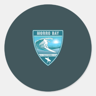 Adesivo Redondo Surf Morro Bay California