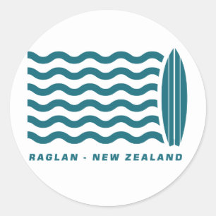 Adesivo Redondo Surf Raglan Nova Zelândia
