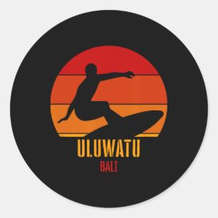 Adesivo Redondo Surfar Uluwatu Li, surfista indonésio
