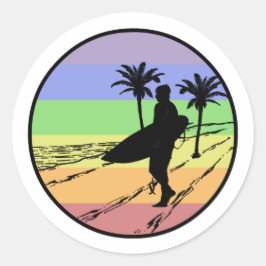 Adesivo Redondo Surfe