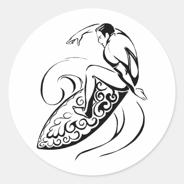 Adesivo Redondo Surfer Dude (Frente)