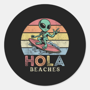 Adesivo Redondo Surfer surfer Hola Beaches Beach Sunset
