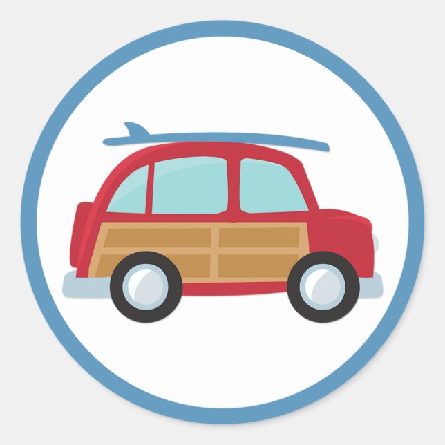 Adesivo Redondo Surfer Woody Sticker (Frente)