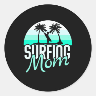 Adesivo Redondo Surfing Mãe