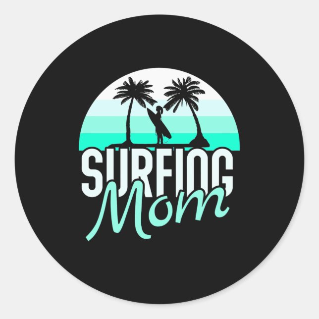 Adesivo Redondo Surfing Mãe (Frente)