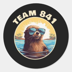 Adesivo Redondo Surfing Otter 841 Otter My Way California