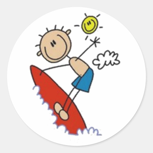 Adesivo Redondo Surfing Stick (Frente)