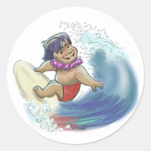 Adesivo Redondo surfista