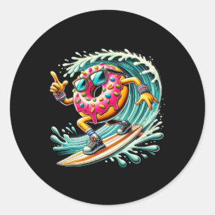 Adesivo Redondo Surfista de Donut Amante de Donut Surfista Surfist