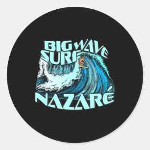 Adesivo Redondo Surfista de Grandes Ondas Onda de 100 Pés Surf Naz