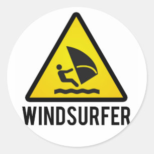 Adesivo Redondo Surfista de vento
