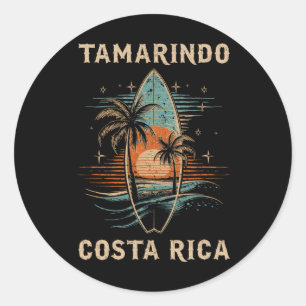 Adesivo Redondo Surfista Tamarindo Costa Rica Prancha de Surf Surf