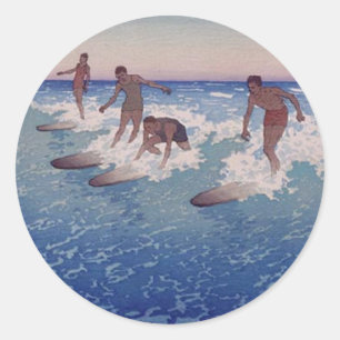 Adesivo Redondo "Surfs-Riders, Honolulu" - Sticker