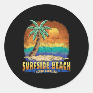 Adesivo Redondo Surfside Beach South Carolina Vintage - Vintage - 