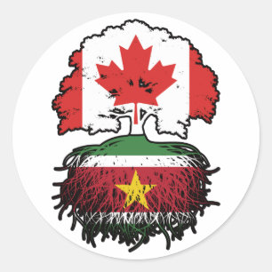 Adesivo Redondo Suriname Surinamese Canada Tree Roots