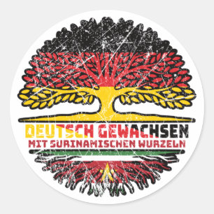 Adesivo Redondo Suriname Surinamisch Deutsch Alemanha Baum