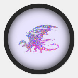 Adesivo Redondo Surpreendente Dragão Mosaico