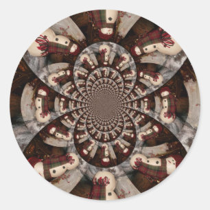 Adesivo Redondo Surpreendente Snowman