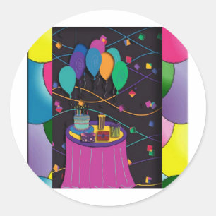Adesivo Redondo surprisepartyyinvitationballoons