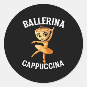 Adesivo Redondo Surreal italiano Brainrot Memória Ballerina Cappuc