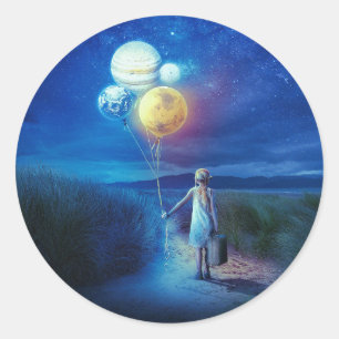 Adesivo Redondo Surreal se movendo para seu futuro