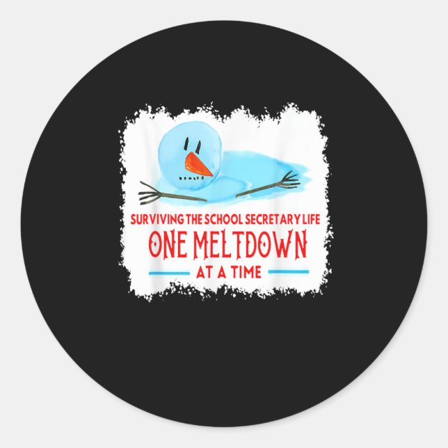 Adesivo Redondo Surviving The School Secretary Life Snowman Christ (Frente)