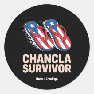 Adesivo Redondo Survivor Chancla Funny Porto Rico Piada Presente