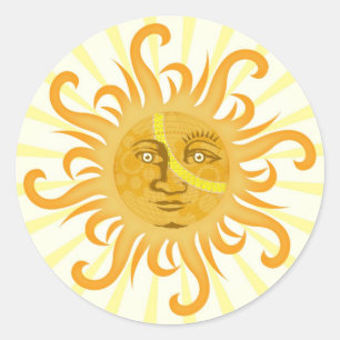 Adesivo Redondo Suryadev: The Sun