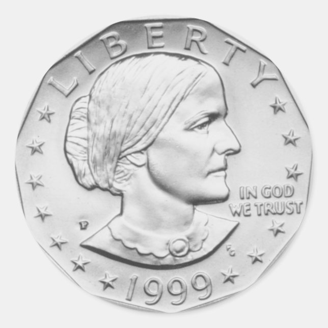 Adesivo Redondo Susan B. Anthony Dollar (Frente)