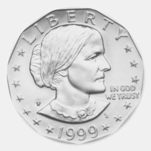 Adesivo Redondo Susan B. Moeda de Anthony Dollar