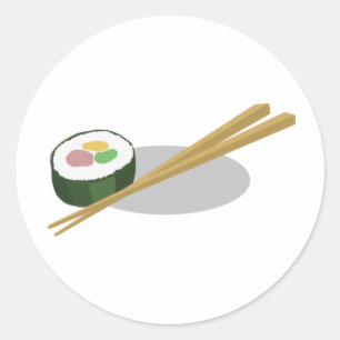 Adesivo Redondo Sushi