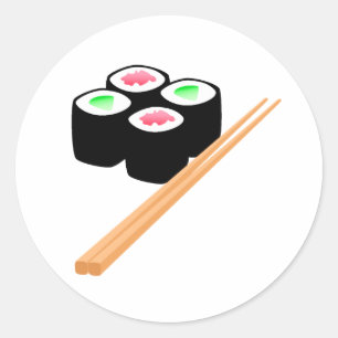 Adesivo Redondo Sushi