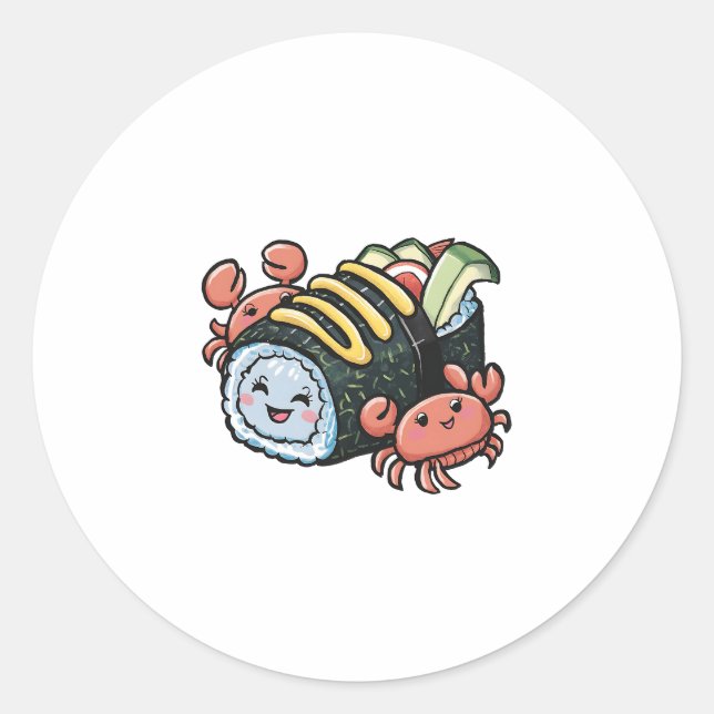 Adesivo Redondo Sushi Buddies (Frente)