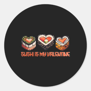 Adesivo Redondo Sushi É A Minha Namorados Escova De Coração Bestia