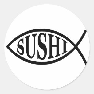 Adesivo Redondo Sushi Fish