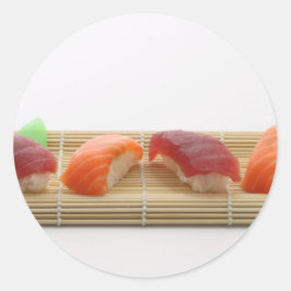 Adesivo Redondo Sushi Japonês Delicioso Comida Asiática Yummy