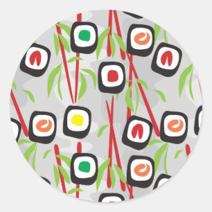Adesivo Redondo Sushi Pattern