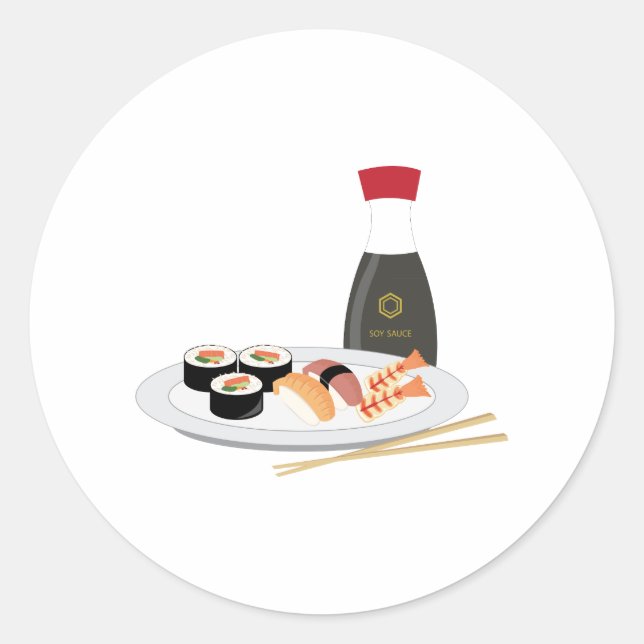 Adesivo Redondo Sushi Plate (Frente)
