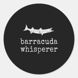Adesivo Redondo Sussurrador de Barracuda Engraçado Pesca de Barrac