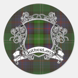 Adesivo Redondo Sutherland Tartan Shield