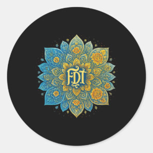 Adesivo Redondo Sutil Anti-Trump Shirt Design Feminista Mandala Wo