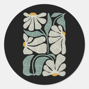 Adesivo Redondo Sutil Boho Flowers Anti Trump