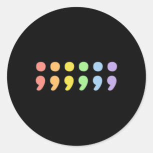 Adesivo Redondo Sutil Prim Mental Health Semicolon Lgbtqia+ Lgbt
